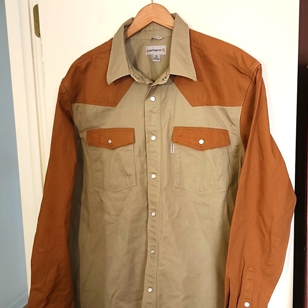 Carhartt Shirt Jacket Xl Tall Heavy Duty Rhinestone S… Gem
